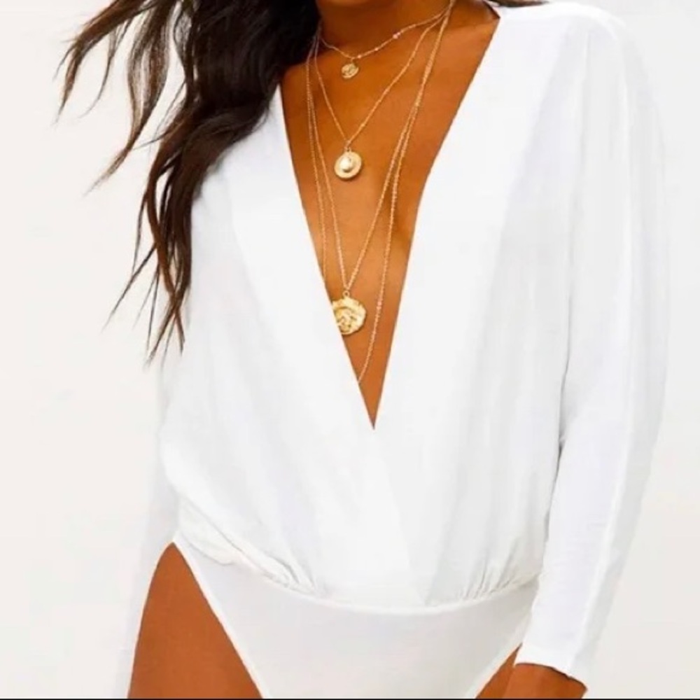 PrettyLittleThings Cream White Bodysuit